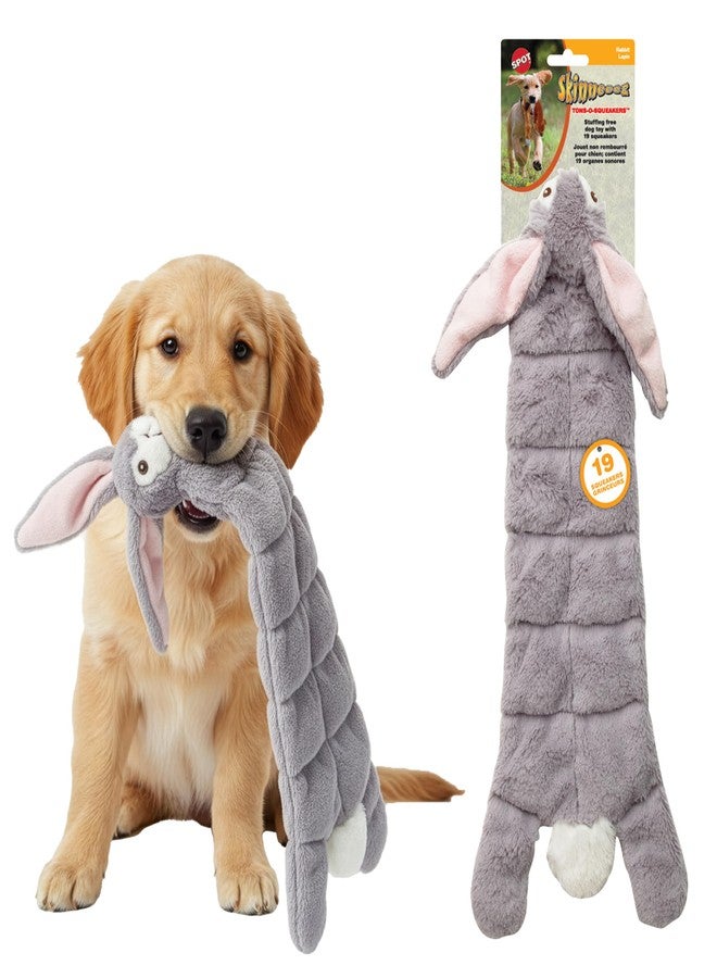 سبوت لعبة أرنب SPOT Skinneeez Tons-O-Squeakers للكلاب - مع 19 صفارة لمزيد من المرح! خالية من الحشو، مثالية للكلاب التي تمضغ بشكل معتدل، لعبة شد مناسبة للجراء والكلاب متوسطة وكبيرة الحجم - 20 بوصة، أشكال متنوعة - Image 1